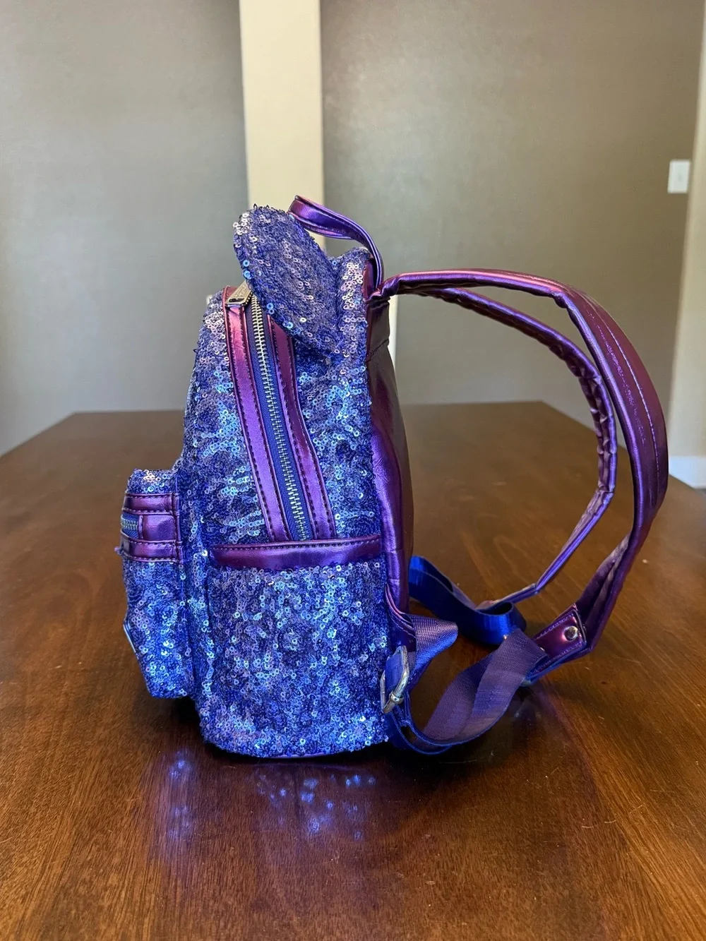 Loungefly Disney Parks Purple Potion Sequin Mini Backpack